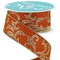 RG Ribbon 1.5" - 2.5" Glitter Filigree Scroll Wired Ribbon Autumn Orange, Gold for Bows, Wreaths, and Decorations